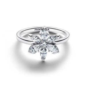 Pandora Strieborný prsteň Herbárový klaster s čírym kubickým zirkónom