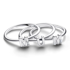 Pandora Strieborný deliteľný prsteň MUM s čírym kubickým zirkónom