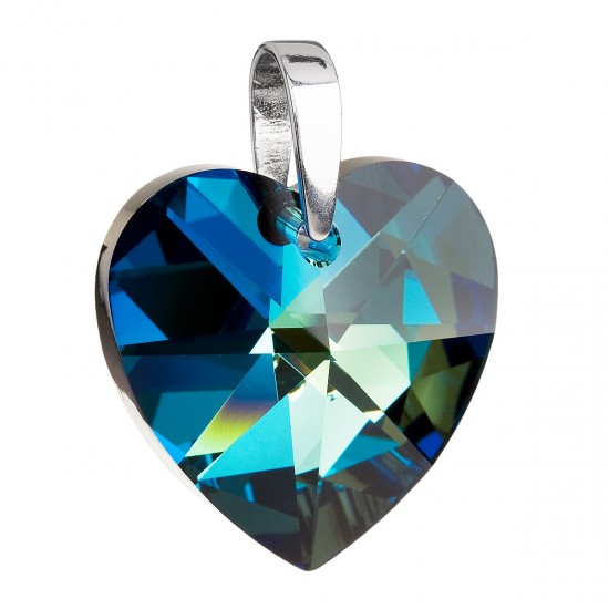 Strieborný prívesok s krištáľmi Swarovski modré srdce 34002.5 Strieborný prívesok s krištáľmi Swarovski modré srdce 34002.5