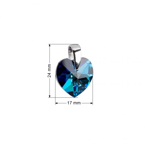Strieborný prívesok s krištáľmi Swarovski modré srdce 34002.5 Strieborný prívesok s krištáľmi Swarovski modré srdce 34002.5