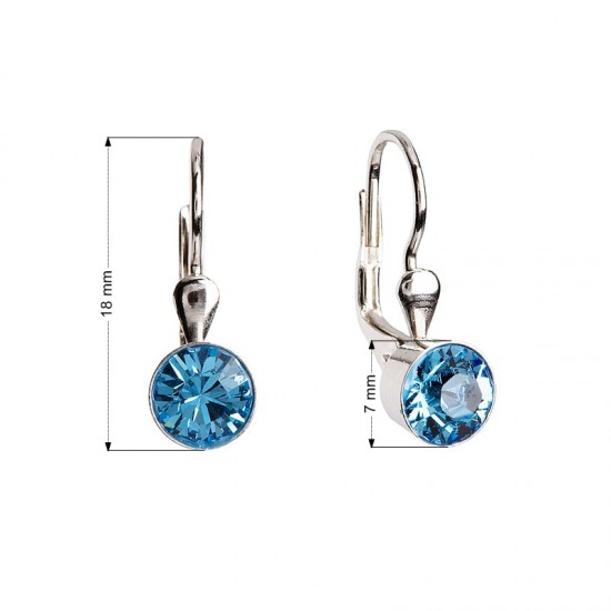 Strieborné náušnice visiace s krištáľmi Swarovski modré okrúhle 31112.3 Strieborné náušnice visiace s krištáľmi Swarovski modré okrúhle 31112.3