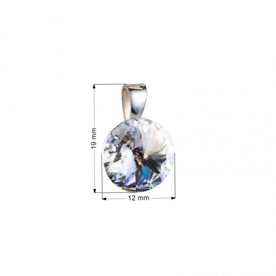 Strieborný prívesok s krištáľmi Swarovski biely okrúhly-rivoli 34112.1 Strieborný prívesok s krištáľmi Swarovski biely okrúhly-rivoli 34112.1