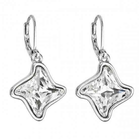Náušnice bižutéria so Swarovski krištáľmi biela hviezdička 51055.1 Náušnice bižutéria so Swarovski krištáľmi biela hviezdička 51055.1