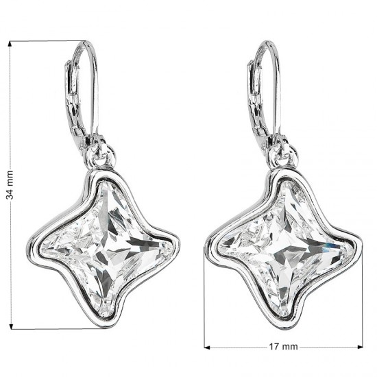 Náušnice bižutéria so Swarovski krištáľmi biela hviezdička 51055.1 Náušnice bižutéria so Swarovski krištáľmi biela hviezdička 51055.1