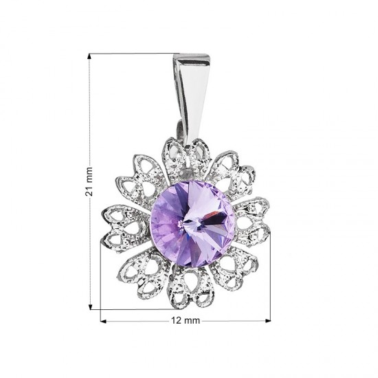 Prívesok bižutéria so Swarovski krištáľmi fialový kvietok 54032.3 Prívesok bižutéria so Swarovski krištáľmi fialový kvietok 54032.3