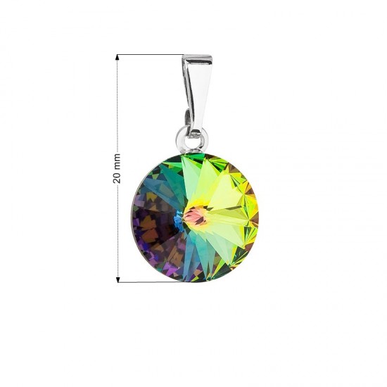 Prívesok bižutéria so Swarovski krištáľmi zelený okrúhly 54001.5 Prívesok bižutéria so Swarovski krištáľmi zelený okrúhly 54001.5