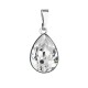 Prívesok bižutéria so Swarovski krištáľmi biela slza 54016.1 Prívesok bižutéria so Swarovski krištáľmi biela slza 54016.1