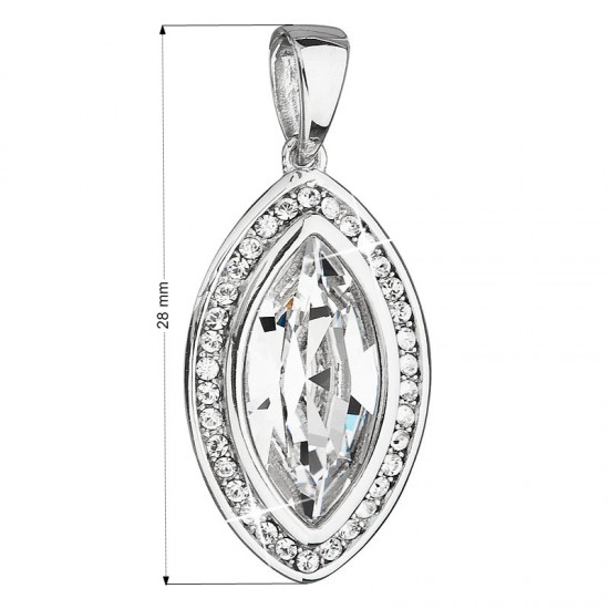 Strieborný prívesok s krištáľmi Swarovski biely ovál 34199.1 Strieborný prívesok s krištáľmi Swarovski biely ovál 34199.1