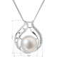 Perlový náhrdelník s retiazkou z pravých riečnych perál biely 22011.1