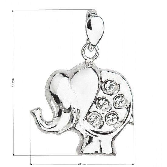 Strieborný prívesok s krištáľmi Swarovski biely slon 34223.1 Strieborný prívesok s krištáľmi Swarovski biely slon 34223.1