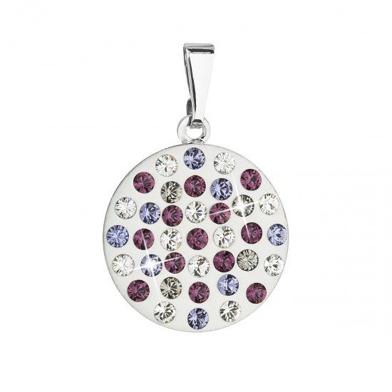 Prívesok bižutéria so Swarovski krištáľmi fialový okrúhly 54021.3 Prívesok bižutéria so Swarovski krištáľmi fialový okrúhly 54021.3