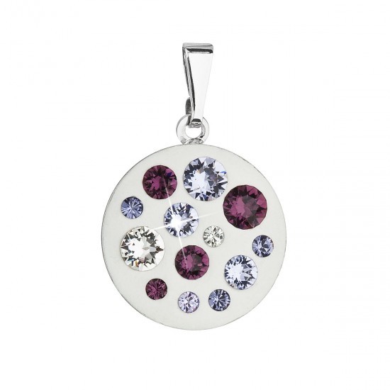 Prívesok bižutéria so Swarovski krištáľmi fialový okrúhly 54022.3 violet