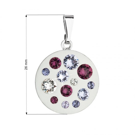 Prívesok bižutéria so Swarovski krištáľmi fialový okrúhly 54022.3 violet Prívesok bižutéria so Swarovski krištáľmi fialový okrúhly 54022.3 violet