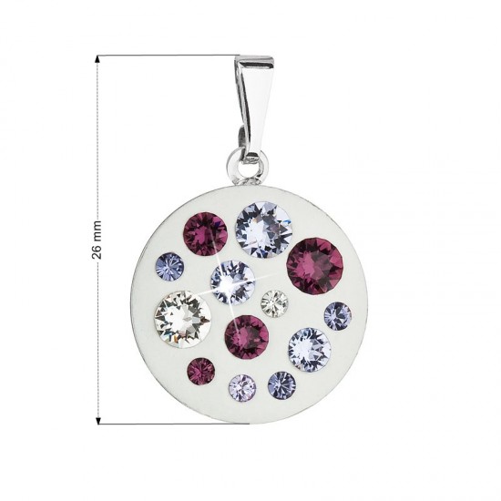 Prívesok bižutéria so Swarovski krištáľmi fialový okrúhly 54022.3 violet