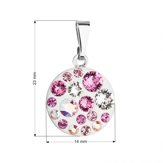Prívesok bižutéria so Swarovski krištáľmi ružový okrúhly 54023.3 Prívesok bižutéria so Swarovski krištáľmi ružový okrúhly 54023.3