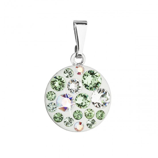 Prívesok bižutéria so Swarovski krištáľmi zelený okrúhly 54023.3 Prívesok bižutéria so Swarovski krištáľmi zelený okrúhly 54023.3