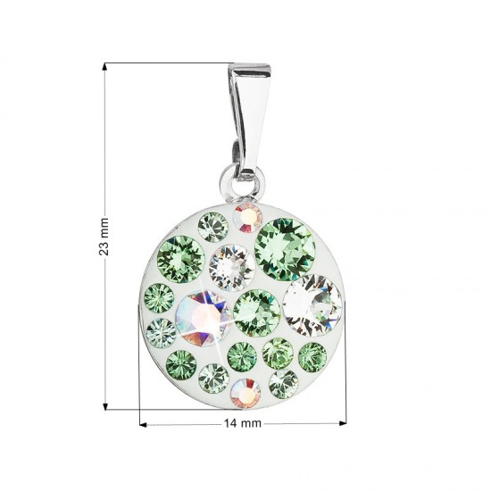 Prívesok bižutéria so Swarovski krištáľmi zelený okrúhly 54023.3 Prívesok bižutéria so Swarovski krištáľmi zelený okrúhly 54023.3
