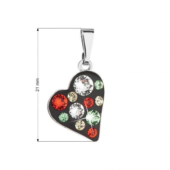 Prívesok bižutéria so Swarovski krištáľmi červené srdce 54027.3 Prívesok bižutéria so Swarovski krištáľmi červené srdce 54027.3