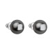 Náušnice bižutéria so Swarovski perlou šedé okrúhle 71070.3