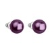 Náušnice bižutéria so Swarovski perlou fialové okrúhle 71070.3