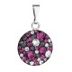 Strieborný prívesok s krištálmi Swarovski fialový okrúhly 34225.3 dark amethyst Strieborný prívesok s krištálmi Swarovski fialový okrúhly 34225.3 dark amethyst