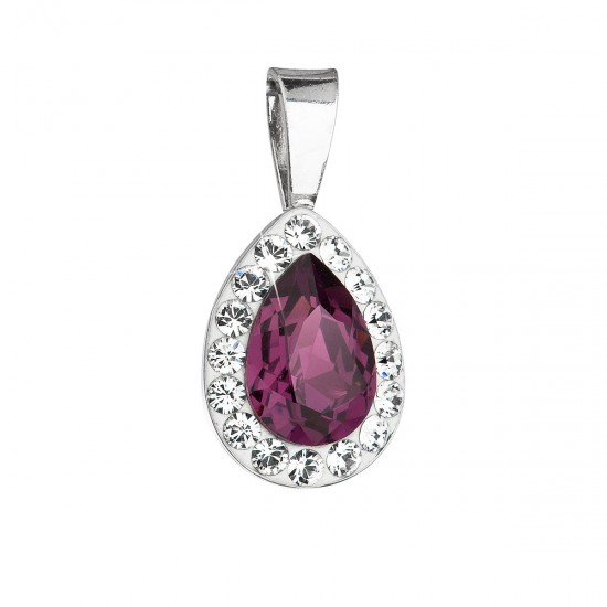 Strieborný prívesok s krištálmi Swarovski fialová slza 34252.3 Strieborný prívesok s krištálmi Swarovski fialová slza 34252.3