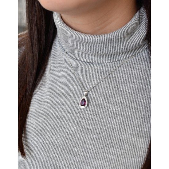 Strieborný prívesok s krištálmi Swarovski fialová slza 34252.3 Strieborný prívesok s krištálmi Swarovski fialová slza 34252.3