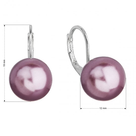 Bižutérne visiace náušnice s fialovou syntetickou perlou 71122.3