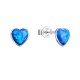 Strieborné náušnice kôstky so syntetickým opálom modré srdce 11337.3