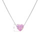 Strieborný náhrdelník so syntetickým opálom ružové srdce 12048.3