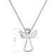 Strieborný náhrdelník anjel so Swarovski kryštálom 32080.1 biely