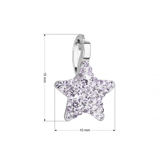 Strieborný prívesok s Preciosa kryštálmi fialová hviezdička 34260.3 violet