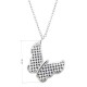 Strieborný náhrdelník so zirkónmi motýľ biely 12035.1 crystal