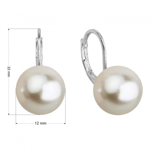 Náušnice bižutérny visiace so syntetickou perlou biela 71122.1 white