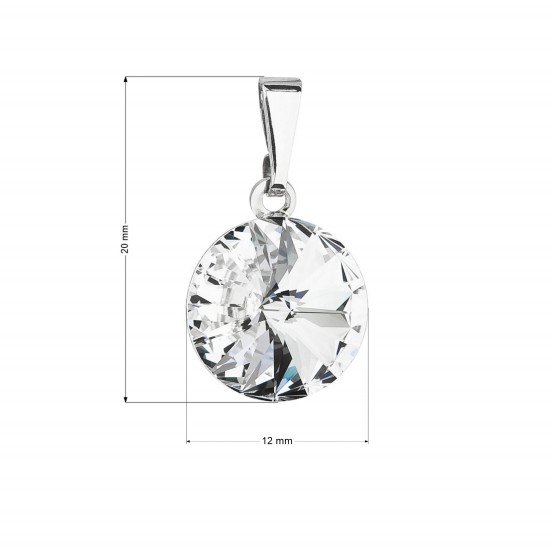 Prívesok bižutéria s Preciosa kryštály biely okrúhly 54001.1 crystal