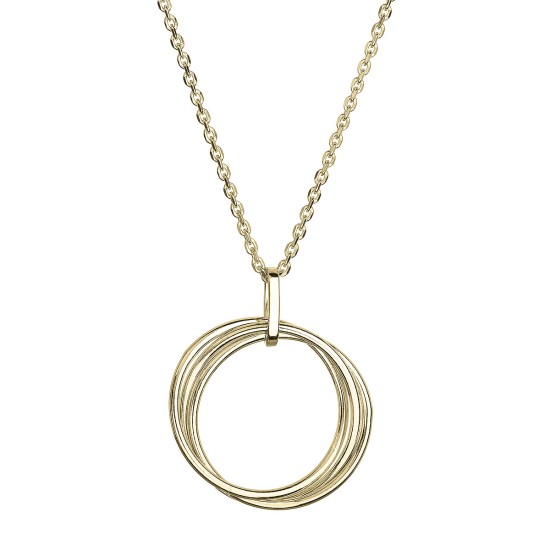 Pozlátený náhrdelník tri krúžky 62001 Au plating