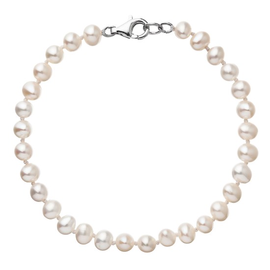 Perlový náramok z pravých riečnych perál biely 23012.1