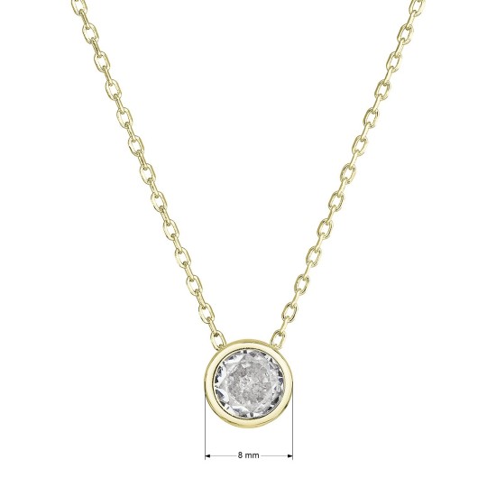Pozlátený náhrdelník s čírym zirkónom 12052.1 Au plating