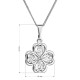 Strieborný náhrdelník s kryštálmi Swarovski štvorlístok 32085.1 crystal