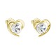 Pozlátené strieborné náušnice pecka s kryštálmi Swarovski biele srdce 31259.1 Au plating Pozlátené strieborné náušnice pecka s kryštálmi Swarovski biele srdce 31259.1 Au plating
