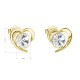 Pozlátené strieborné náušnice pecka s kryštálmi Swarovski biele srdce 31259.1 Au plating Pozlátené strieborné náušnice pecka s kryštálmi Swarovski biele srdce 31259.1 Au plating