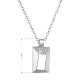 Strieborný náhrdelník obdĺžnik so zirkónikmi biely 12055.1 crystal