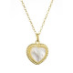 Pozlátený strieborný náhrdelník srdca s perleťovým zirkónom 12058.1 Au plating