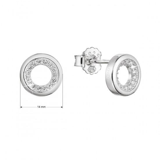 Strieborné náušnice kôstky guľaté so zirkónmi 11431.1 crystal Strieborné náušnice kôstky guľaté so zirkónmi 11431.1 crystal