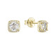 Pozlátené strieborné náušnice kôstky kosoštvorec so zirkónom 11438.1 crystal Au plating Pozlátené strieborné náušnice kôstky kosoštvorec so zirkónom 11438.1 crystal Au plating