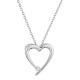 Strieborný náhrdelník srdca s jedným zirkónikom 12053.1