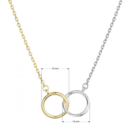Pozlátený a strieborný náhrdelník DUET 62010