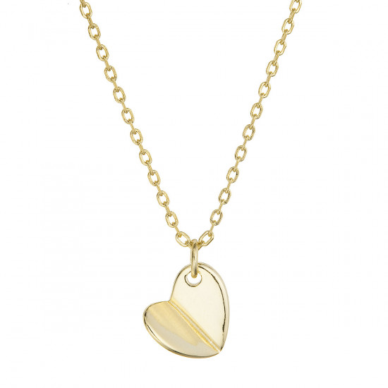 Pozlátený strieborný náhrdelník srdca 62013