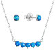 Súprava šperkov so syntetickými opálmi modre okrúhle 19035.3 blue