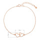 Pozlátený strieborný ROSE náramok dve srdiečka 63009 rose Pozlátený strieborný ROSE náramok dve srdiečka 63009 rose